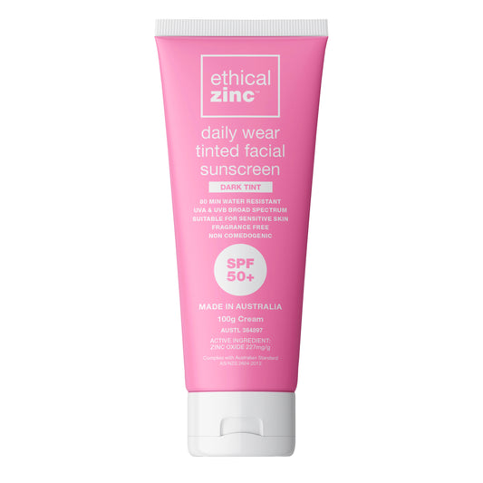 Ethical Zinc SPF50+ Daily Wear Tinted Facial Sunscreen - Dark Tint
