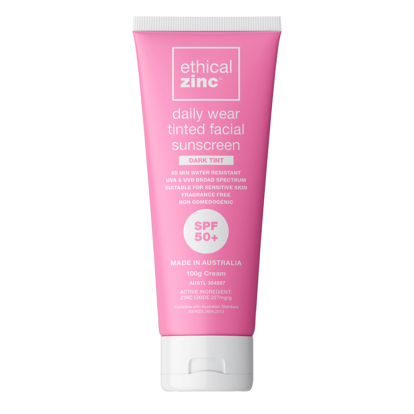 Ethical Zinc SPF50+ Daily Wear Tinted Facial Sunscreen Dark Tint